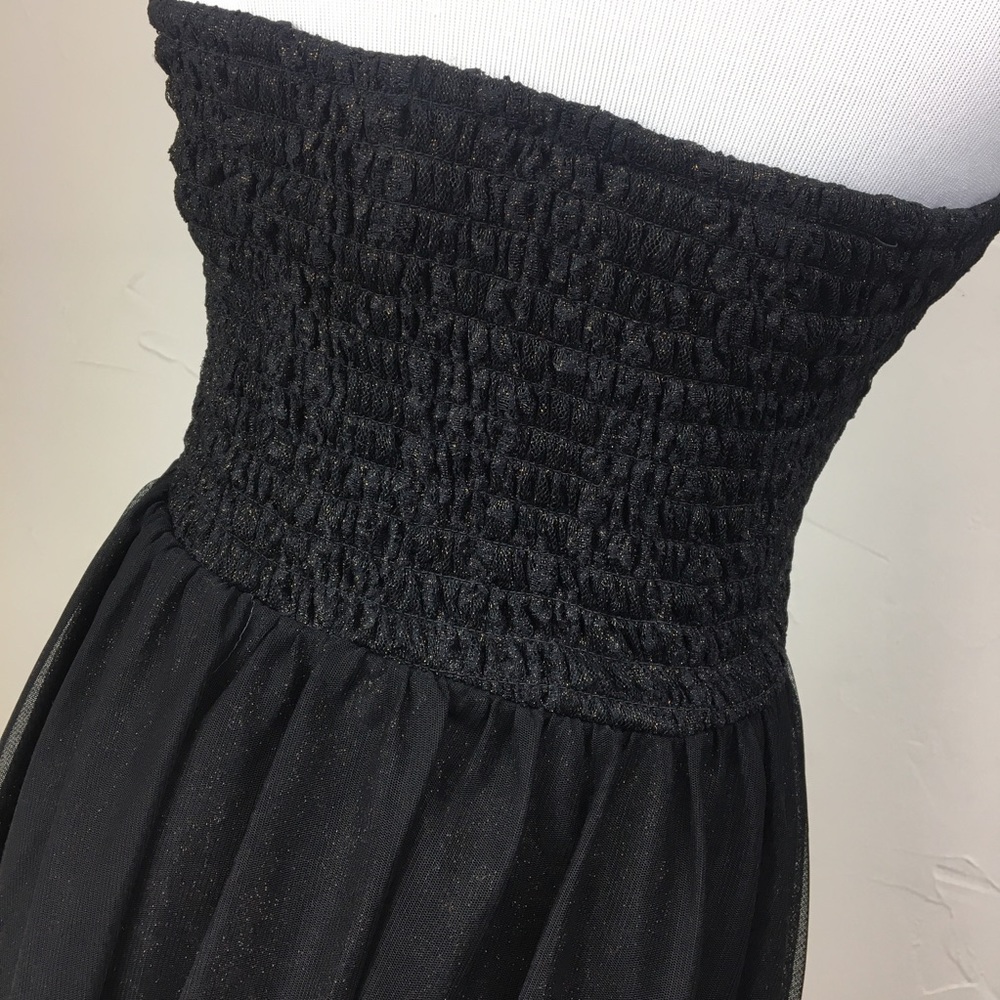 LF YOU black gold strapless sheer overlay dress - Picture 4 of 8